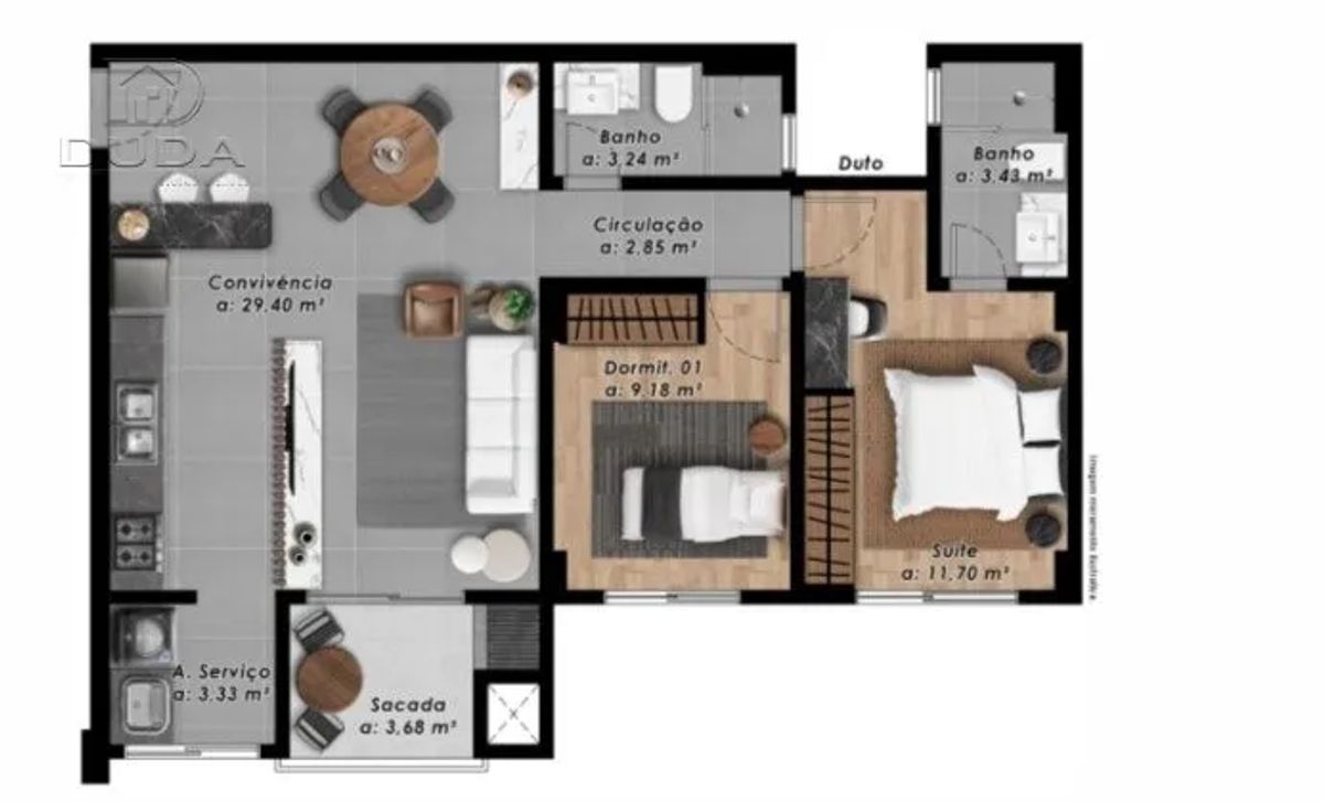 Apartamento na Planta no Residencial Class